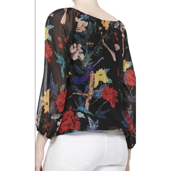 alice + olivia Alta Dark Floral Print Top Size XS - Picture 2 of 7